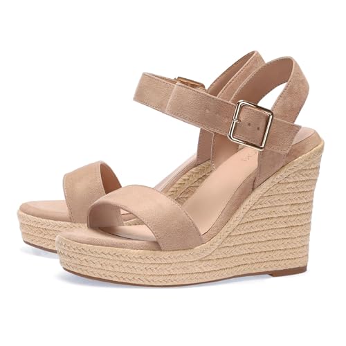 Image of VICKI.VICKI Women's Platform Sandals Wedge Ankle Strap Open Toe Sandals