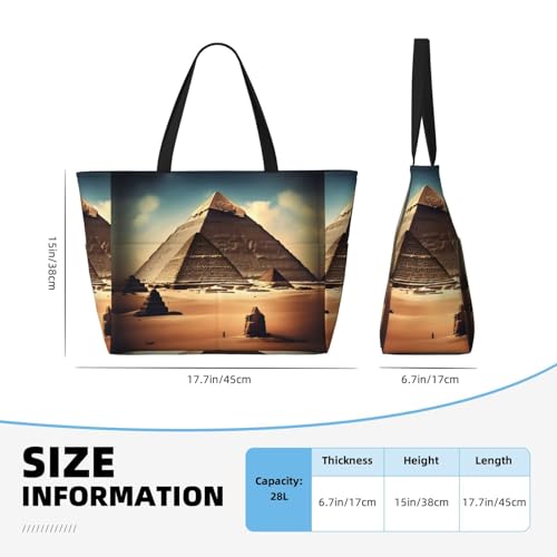 Dreaming of the Pyramids of Khufu Large Capacity Beach Travel Bag, Foldable Beach Bag with Zipper, Great for Grocery Bag Pool Gym Travel Shopping4
