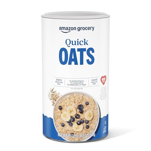 Amazon Grocery, Quick Cook Oats, 18 Oz (Previously Happy Belly, Packaging May Vary)