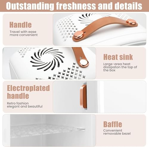 KFO Mini Kosmetik Kühlschrank 6L, Ultra-Leise (20 dB) mit LED-Spiegel für Skincare & Make-up, klein Kühlschrank für Hautpflege im Schlafzimmer und Badezimmer（Weiß）