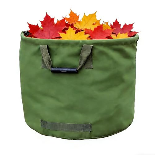 Saco de jardín – Calidad robusta | Saco de basura para hojas paquete de 3 unidades para desechos de jardín y corte de césped, gran volumen, color verde, autoestable, resistente a los desgarros