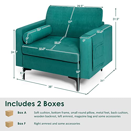 Sillón plegable suave verde menta miniatura 3