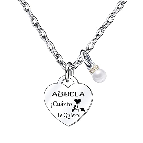 MNBVBV Collar de damas Colgante de amor Collar de damas de acero inoxidable, regalo de joyería para esposa, abuela, mamá, novia, madrina, cumpleaños aniversario de Navidad Regalo de San Valentín (3)