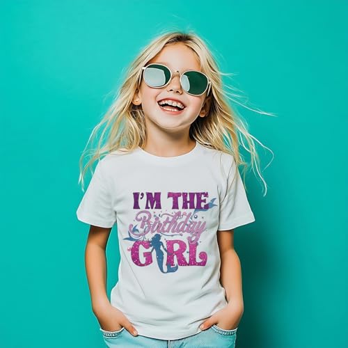 Image of Birthday Girl Tshirt Toddler Birthday Shirts Tees Little Kids Top Outfit Cotton Short Sleeve 2nd 3rd 4th 5th 6th 7th 8th