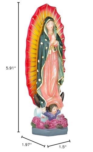 Estatua Virgen de Guadalupe 6 pulgadas figura religiosa miniatura 6