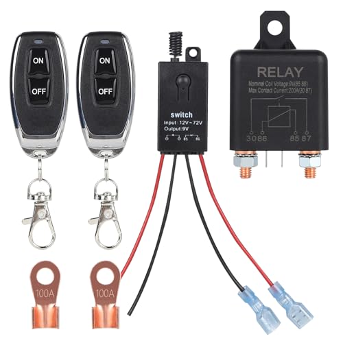 EXLECO Batería de corte de circuito, 12 V-72 V, interruptor de batería, 200 A, zapata de batería ajustable con mando a distancia, antirrobo, acoplamiento de batería, para barco, camión