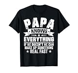 Photo Gallery funny papa knows everything vintage festa del papà uomini maglietta Photo Gallery funny papa knows everything vintage festa del papà uomini maglietta