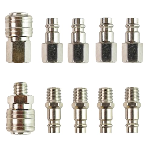 10 Stück Euro Druckluftkupplung 1/4" BSP,Luftkompressor-Fittings Schnellanschluss,Druckluft Adapter,Schnellkupplung Druckluft