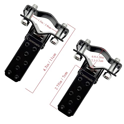 Camrusic Universal Motorcycle Foot Pegs, Compatible with Honda, Suzuki, Kawasaki, Yamaha & More, Heavy Duty Steel, Black, Rear, Folding - Thumbnail 7