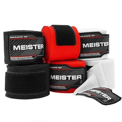 Meister Adult 180 Hand Wraps for MMA & Boxing - 3 Pairs Pack