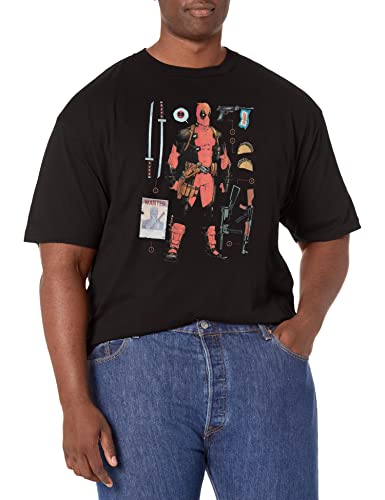 T-shirt Marvel noir XXL coton coupe longue homme grand