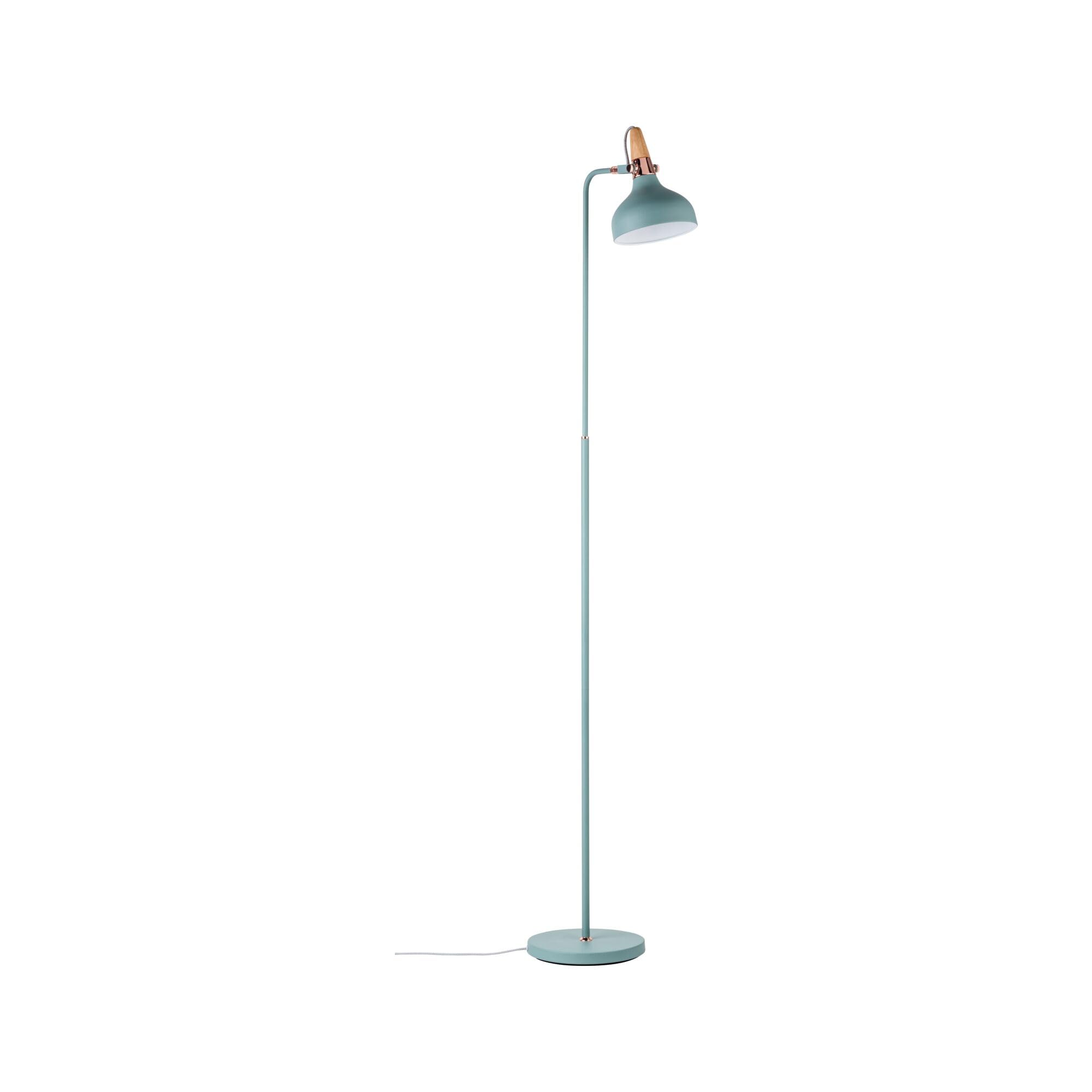 Paulmann 79654 Luminaria de pie Neordic Juna máx. 1x20 W, luminaria de pie para lámparas E14, lámpara de pie verde satinado/cobre/madera, bañador 230 V sin fuente de luz