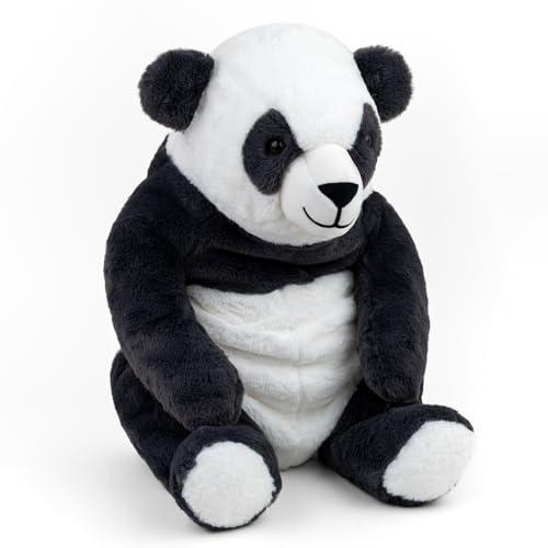 Image of Mirada Big Panda Soft Plush Toy | Black Stuffed Animal for Kids & Panda Lovers | Adorable, Cuddly, Cute Birthday Gift - 35 cm