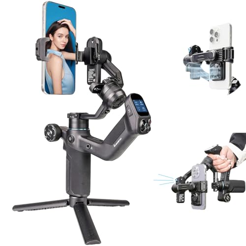 FeiyuTech SCORP Mini 3 Gimbal Stabilizer for Smartphone, Built-in AI Tracking Module & Cooling Fan, 2KG Payload 3-Axis Phone Gimbal with Integrated Grip Design, Gimbal Stabilizer for iPhone & Android