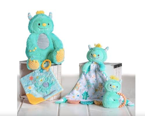 Image of Mary Meyer Soft Baby Rattle with Soothing Teether Ring, 6-Inches, Mookie Monster