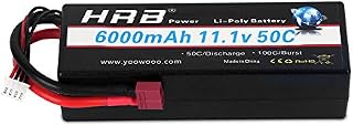 HRB 3S Lipo Battery 11.1v 6000mAh 50C Hard Case RC Battery with Deans