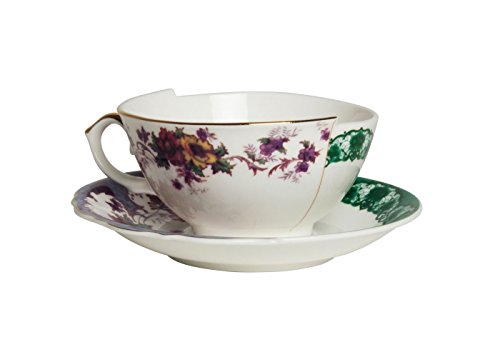 Seletti Tasse à thé avec soucoupe en porcelaine Hybrid-Isidora