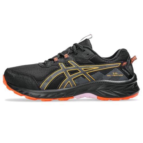 ASICS Women's Gel-Venture 10 Waterproof Trail Running Shoes, 9.5, Black/Carrier Grey