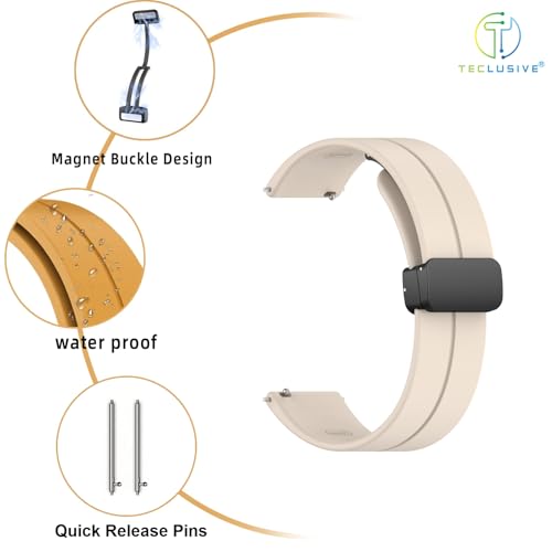 Image of T TECLUSIVE Premium Silicone Strap Band with Magnetic Lock 22mm Compatible for Galaxy Watch 3 45mm / Watch 46mm | S3 Frontier | Amazfit Stratos GTR | Fossil Gen 5 6 | Adjustable Silicon Band
