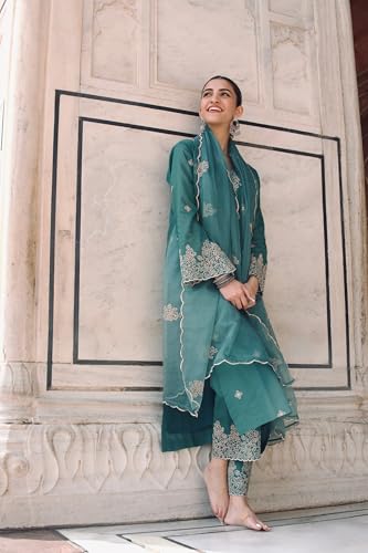 Image of Suppar Sleave Embroidered Salwar Suit for Women Party Kurta Set For Women Modern Ethnic Wear