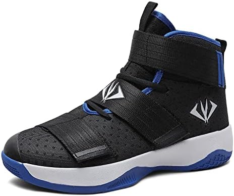 MAUGELY Men's Women's Breathable Basketball Shoes Students Sports Causal Outdoor Non-Slip Sneakers for Couple Black 5.5/4.5 US