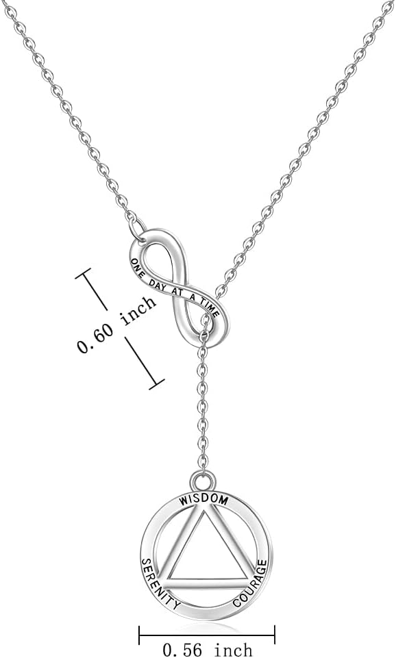 Sobriety Gifts For Women Infinity Loop Necklace Sterling Silver Y Shape Sober Symbol Recovery Jewelry Timeless Sobriety Reminder With Engraved Name - Image 3