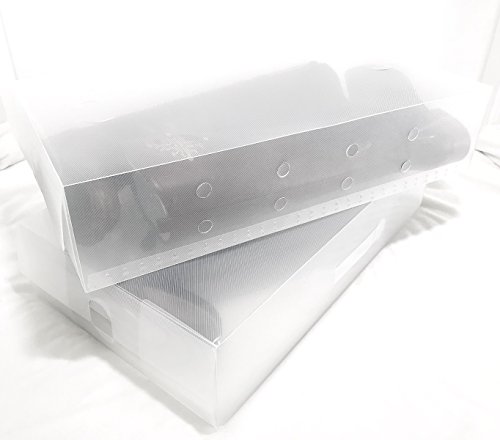 8 Pack Long Boot-Size Clear Foldable Plastic Storage Box Container for Closet Organizer