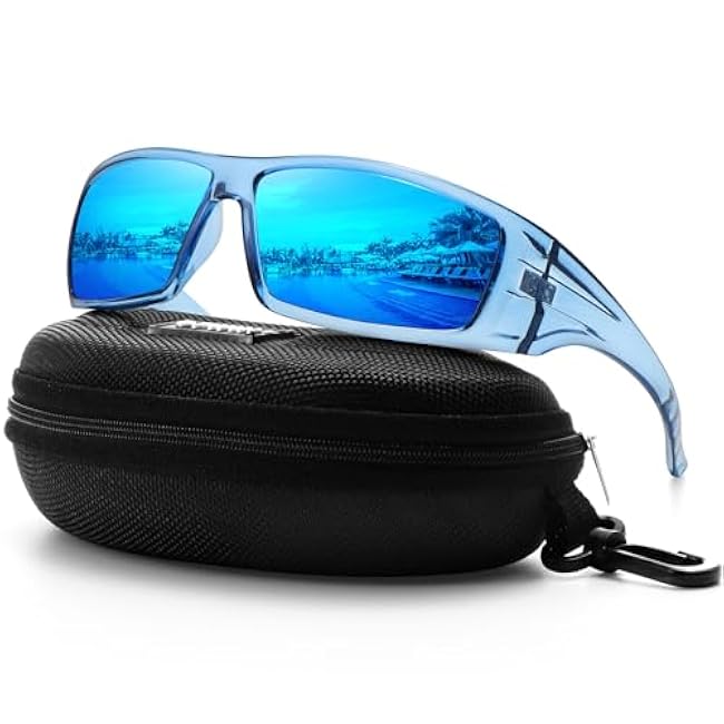 Polarized Sports Sunglasses for Men Women Unbreakable Frame Cycling Fishing Wrap Around Sunglasses UV400 Protection