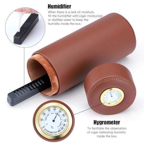 Étui à cigares de voyage portable en cuir noir pour 5 modules - 4