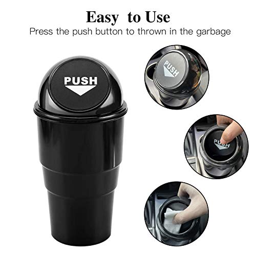 image for JUSTTOP Mini Car Trash Can, Small Automatic Portable Trash Can with Li
