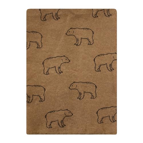 Image of Hudson Baby Unisex Baby Cotton Poly Flannel Burp Cloths Bundle, Brown Bear, One Size