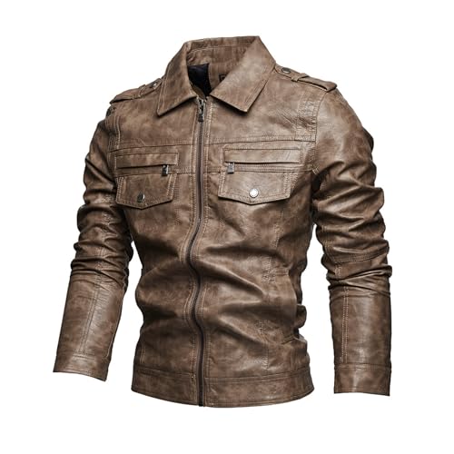 Chaqueta Bomber de cuero sintético para hombre miniatura 1