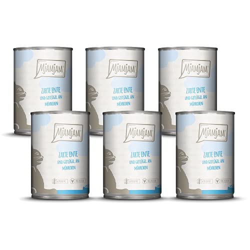 MjAMjAM - Premium Nassfutter für Katzen - zarte Ente & Geflügel an leckeren Möhrchen, 6er Pack (6 x 400 g)… – Ansicht 1