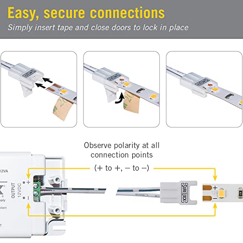 Image of Armacost Lighting SureLock White /Single Color LED Tape Light Extension Connector - 3 Pack, 560920