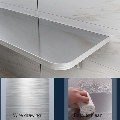 Table pliante murale inox 70x40cm table rabattable cuisine et balcon - 5