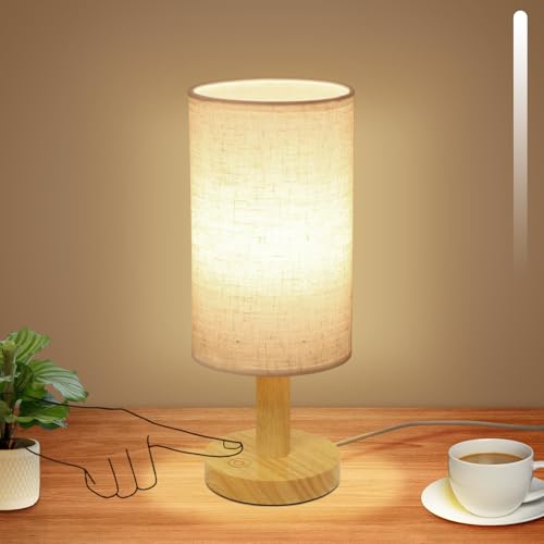 Small Touch Table Lamp with Stepless Dimming&USB...