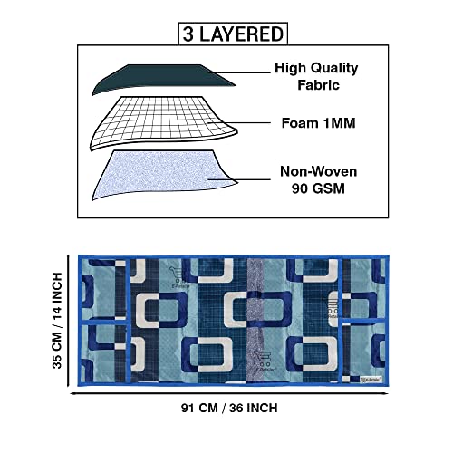 Image of Polyester 3-Layered Microwave Oven Top Cover With 4 Utility Pockets Suitable for Upto 30 Liter (Color- Blue, Size-36x14 Inches)