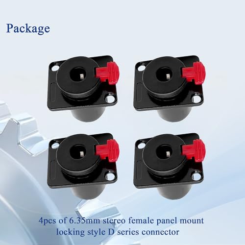 Conector panel hembra 6.35mm TRS 4 pcs miniatura 6