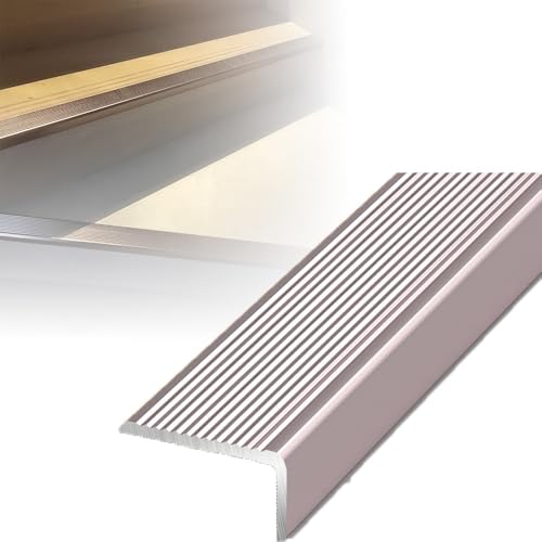 Bande Antidérapante Escalier Largeur 5 7 10cm, Protecteur De Bord D'Escalier En Aluminium, L Profilé Nez De Marche 90cm(Purple,W 7cm/2.8in)