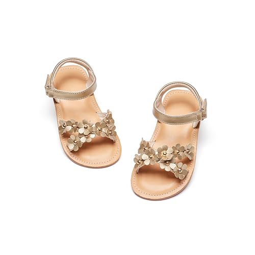 Image of Flaryzone Girls Sandals Open Toe Summer Flats Dress Sandals Shoes Toddler /Little Kid