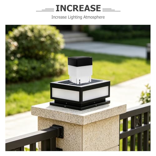 Lámpara solar para columnas de valla que soluciona la falta de luz en patios exteriores 3