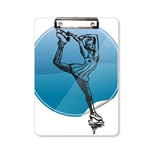 Porte-bloc thématique patinage rétro A4, cadeau idéal pour femme