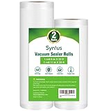 Syntus Vacuum Sealer Bags, 2 Pack 1 Roll 11' x 20' and 1 Roll 8' x 20' Commercial Grade Bag Rolls, Food Vac Bags for Storage, Meal Prep or Sous Vide