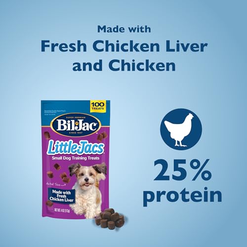 Image of Bil-Jac Little Jacs Small Dog Training Treats, Chicken Flavor, Made with Chicken Liver, 4 oz (4-Pack)