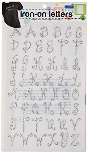 Dritz 2568 Iron-on Letters, Rhinestud, Script, 1-Inch, Clear (1-Sheet)