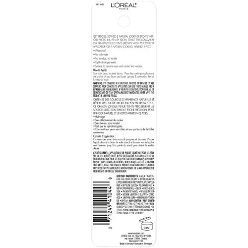 L’oréal Paris Micro Ink Pen By Brow Stylist, Longwear Brow Tint, Hair-Like Effect, Up To 48Hr Wear, Precision Comb Tip, Blonde, 0.033 Fl; Oz. #TOP4