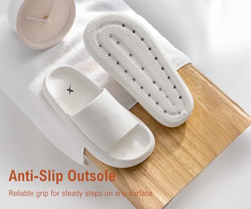 Image of Kraasa Cloudfoam Pillow Slippers for Men Non Slip Quick Drying Shower Slides Bathroom Sandals | Ultra Cushion | Thick Sole