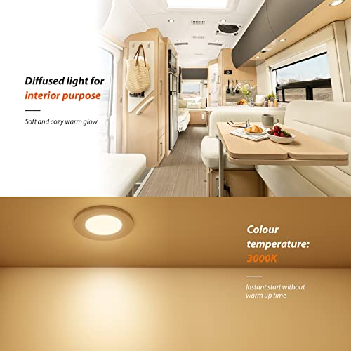 RV Interior LED Recessed Ceiling Lights - Pack of 6