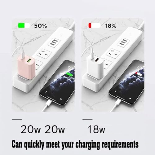 Image of 2 Pack USB C Charger Block, Dual Port Type C Wall Charger Fast Charging 20W Power Adapter Cube for iPhone 14 /14 Pro /14 Pro Max /14 Plus /13 /12 /11, XS /XR /X, iPad, Samsung, More