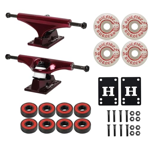 Core Hollow Lightweight Skateboard Trucks 8.25' + 54mm Spitfire Burners Wheels,...